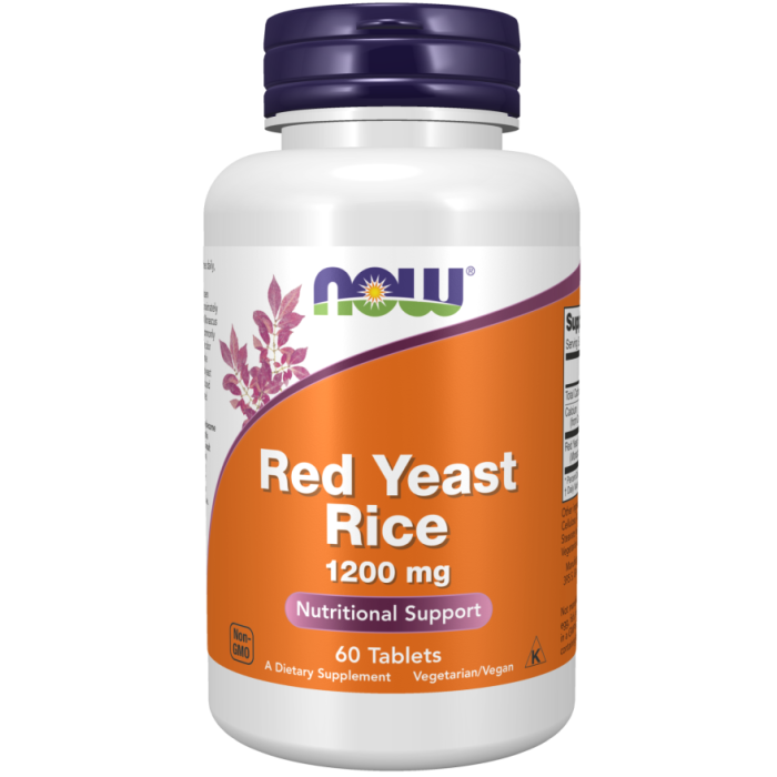 NOW Foods Red Yeast Rice 1200 mg - 60 Tablets