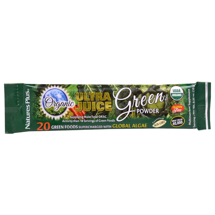 Nature's Plus Organic Ultra Juice Green Drink, 10 grams