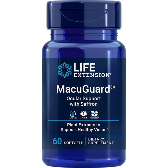 Life Extension MacuGuard Ocular Support with Saffron, 60 Softgels