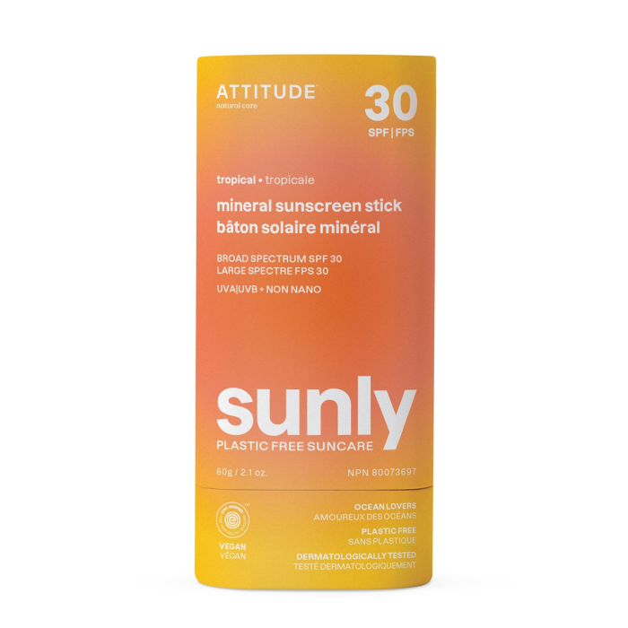 Attitude Mineral Sunscreen Stick SPF 30 Tropical - Front view