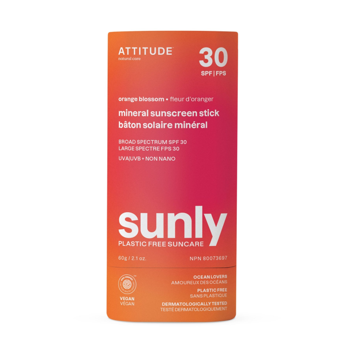 Attitude Mineral Sunscreen Stick SPF 30 Orange Blossom - Front view