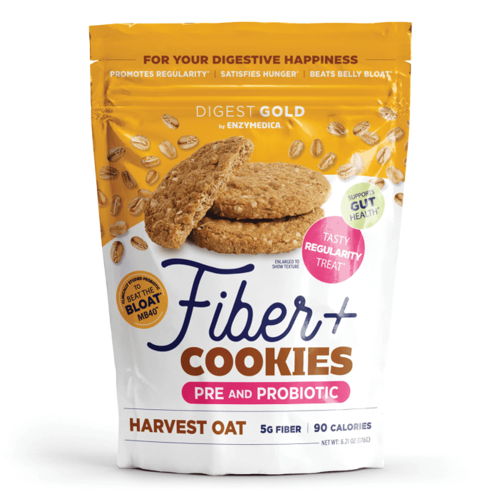 Enzymedica Digest Gold Fiber+ Cookies Harvest Oat - Front view