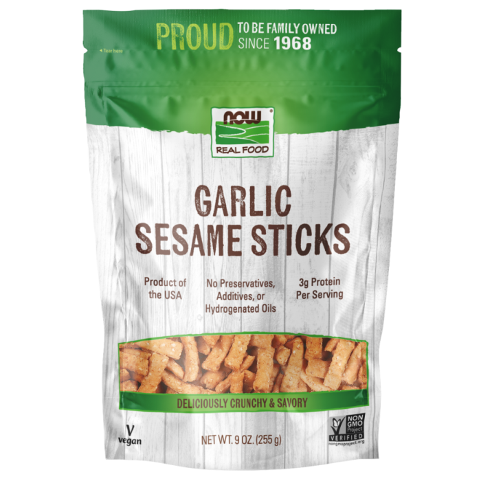 NOW Foods Garlic Sesame Sticks - 9 oz.