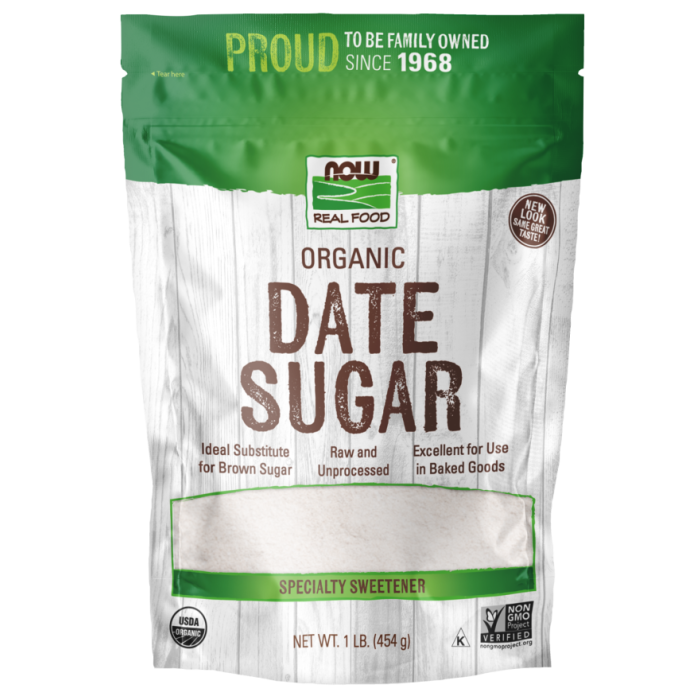 NOW Foods Date Sugar, Organic - 1 lb.