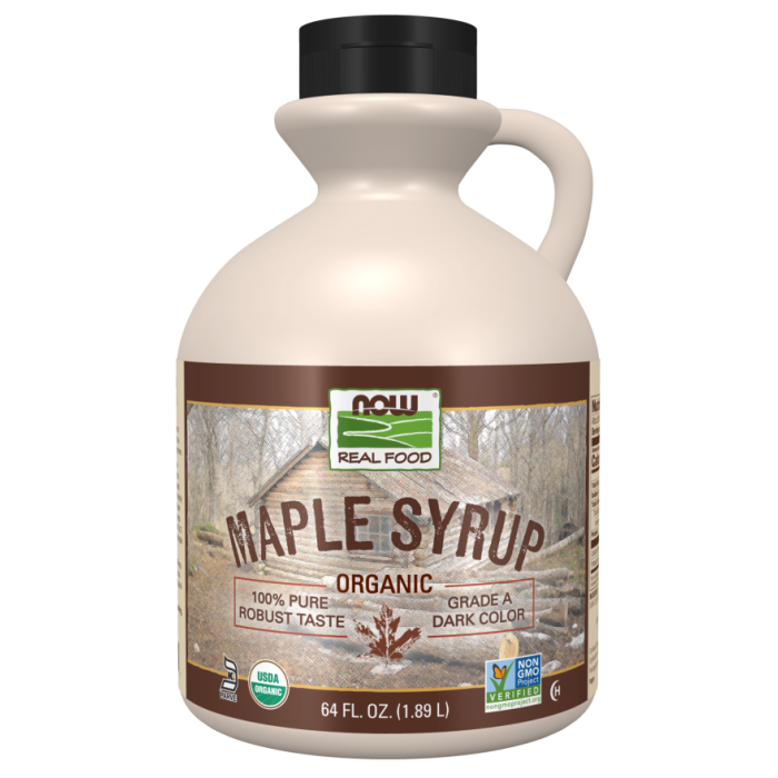 NOW Foods Maple Syrup, Organic Grade A Dark Color - 64 fl. oz