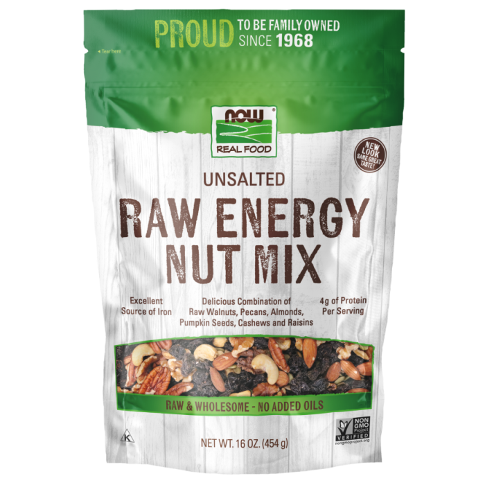 NOW Foods Raw Energy Nut Mix, Unsalted - 16 oz.