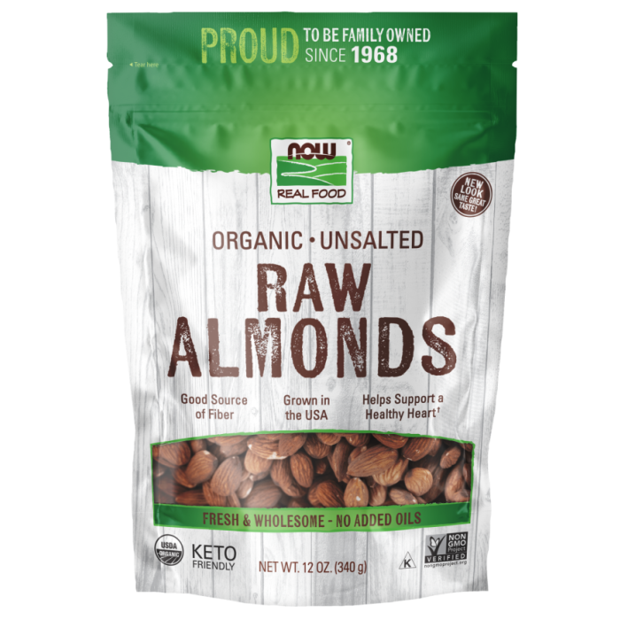 NOW Foods Almonds, Organic, Raw & Unsalted