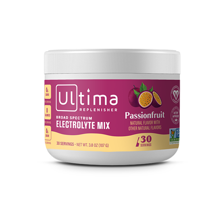 Ultima Replenisher Passionfruit Electrolyte Drink Mix - Front view