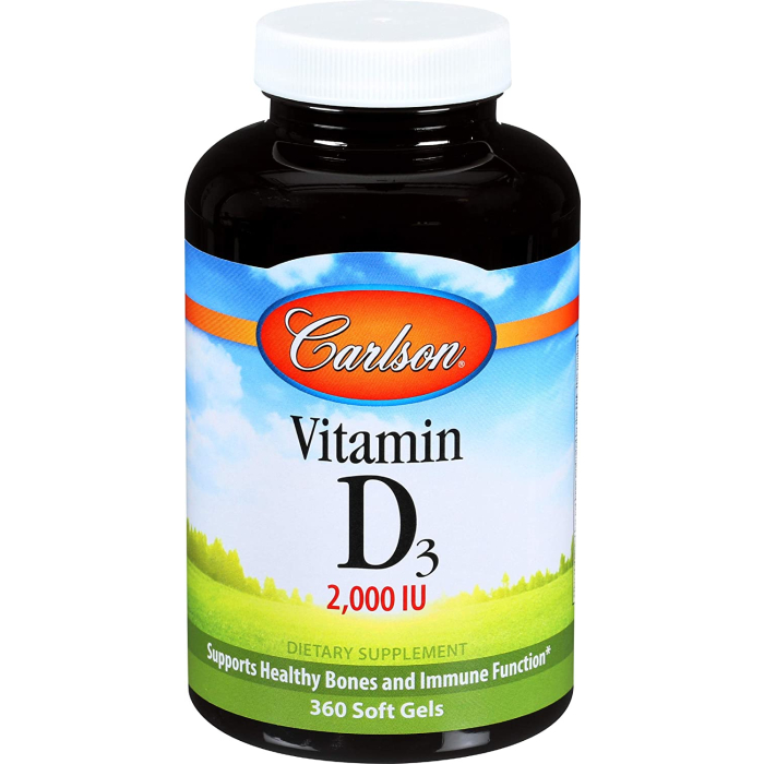 Carlson Vitamin D3, 2,000 IU, 360 Softgels