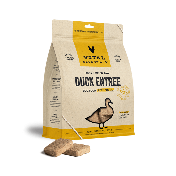 Vital Essentials Duck Entree Mini Patties Dog Food - Front view
