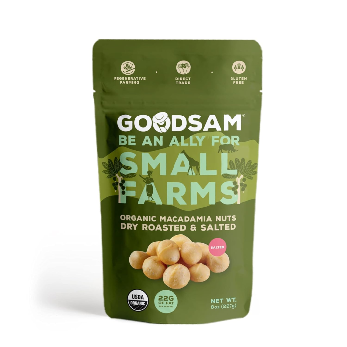Goodsam Organic Roasted Macadamia Salted Nuts - Front view