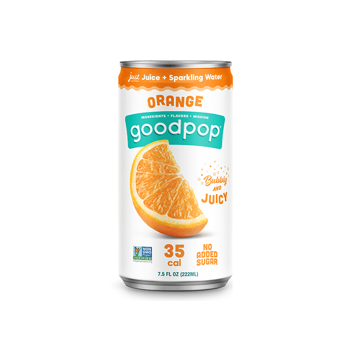 Goodpop Orange Sparkling Water Juice - Front view