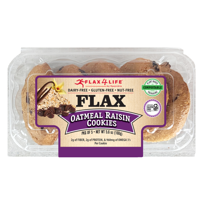 Flax4Life Oatmeal Raisin Cookies - Front view