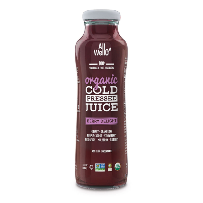 Allwello Organic Cold-Pressed Berry Delight Juice - Front view
