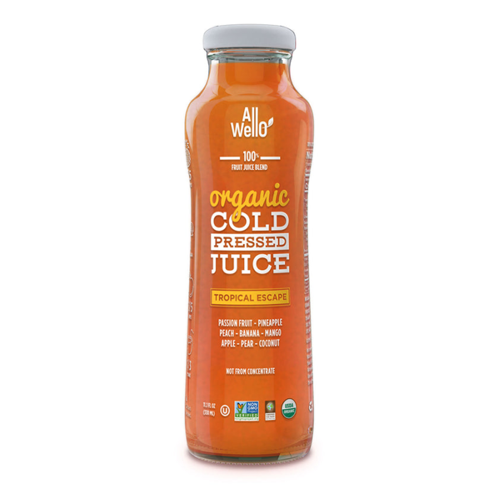 Allwello Organic Cold-Pressed Tropical Escape Juice - Front view