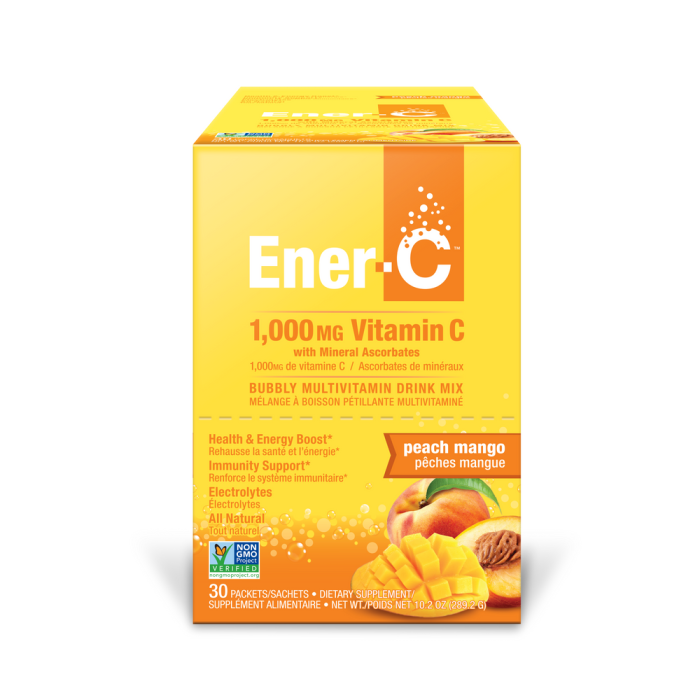 Ener-C Peach Mango 1000mg Vitamin C Multivitamin Drink Mix Powder - Front view