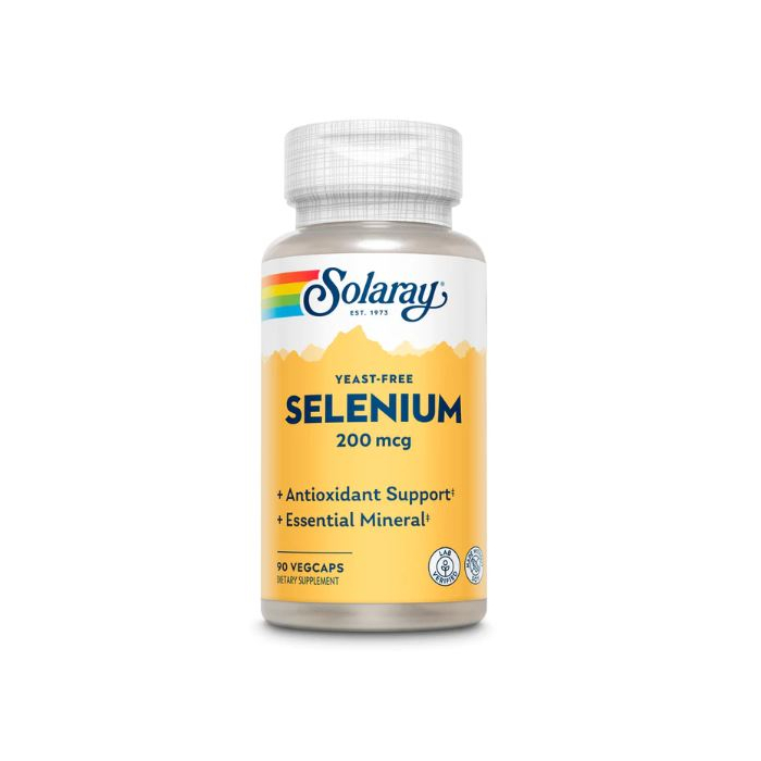 Solaray Selenium, 200 mcg Yeast Free, 90 Vegetarian Capsules