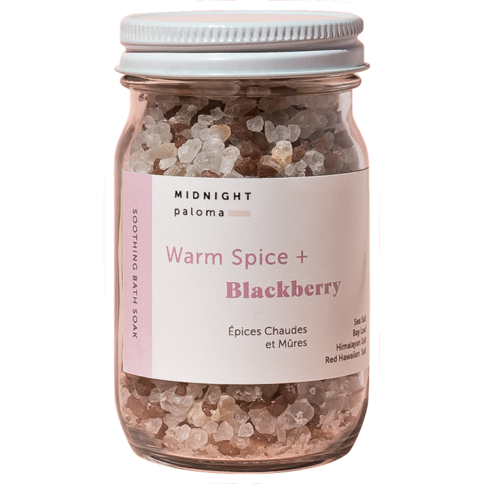 Midnight Paloma Warm Spice + Blackberry Soothing Bath Soak, 4 oz. 