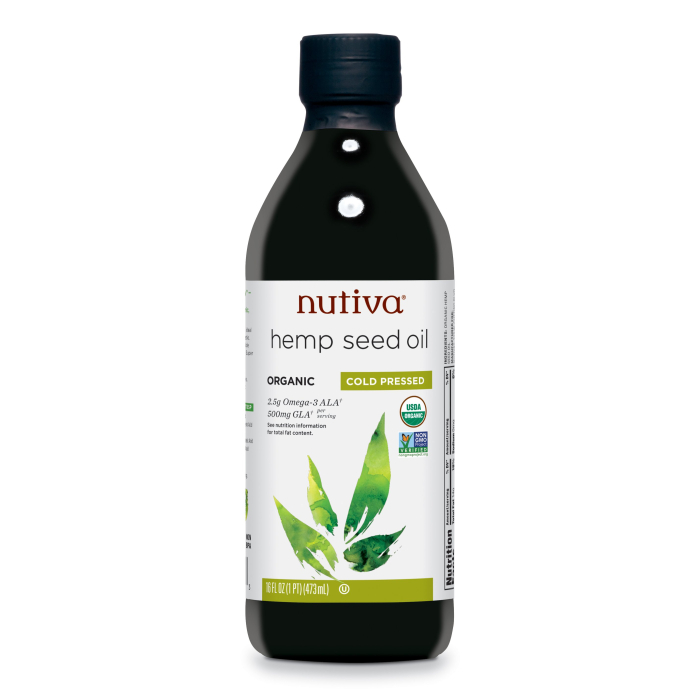 Nutiva Cold Pressed Organic Hemp Seed Oil,