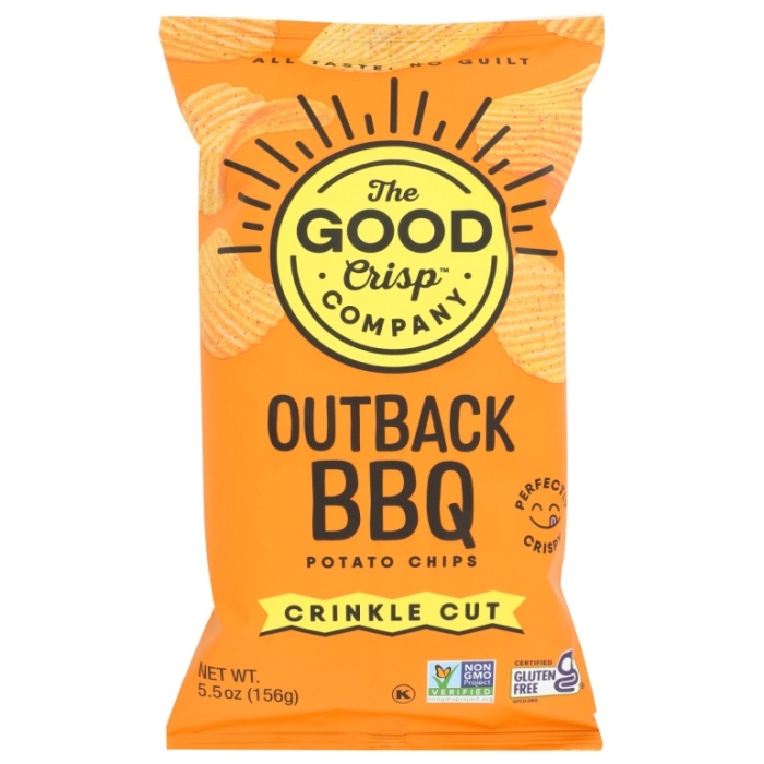 The Good Crisp Company Gluten Free Crinkle Cut Potato Chips, Outback BBQ Flavor, 5.5 oz.