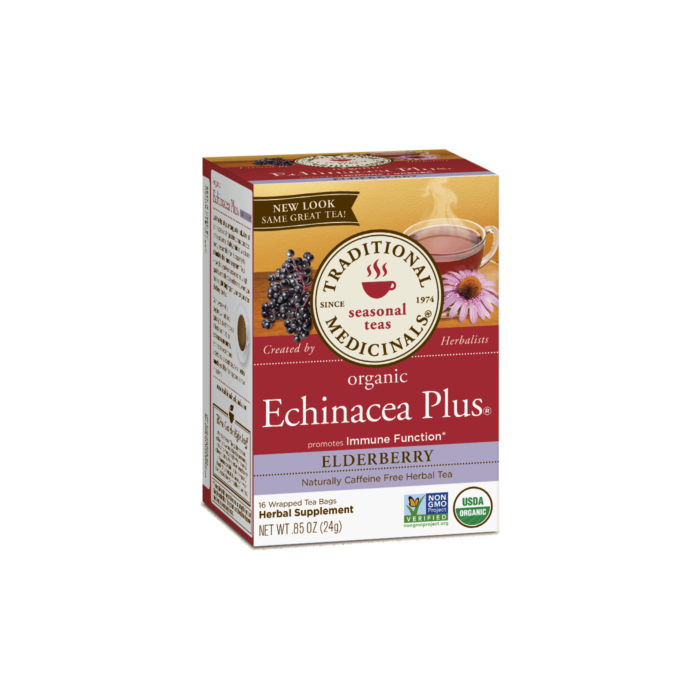Traditional Medicinals Echinacea Plus Elderberry Tea, 16 Tea Bags