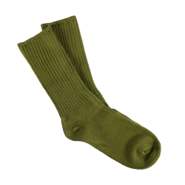 Maggie's Organic Classic Cotton Crew Sock, Olive Color, Size