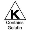 Kosher (Triangle K-Contains Gelatin)