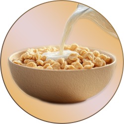 Bowl of healthy breakfast cereal with oats and grains