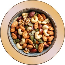 Variety of nuts, seeds, and dried fruits